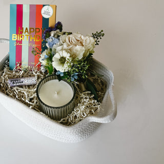 Birthday in Bloom | Birthday Gift Basket - Plum Sage Flowers