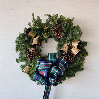 Teddy Wreath | Fresh Mixed Greenery Holiday Wreath - Plum Sage Flowers