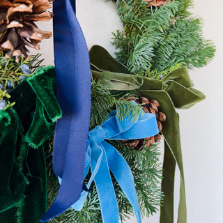 Whimsical Wonder | Fresh Mixed Greenery Holiday Wreath - Plum Sage Flowers