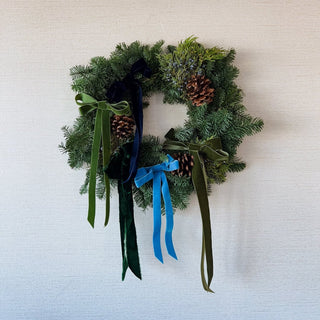 Whimsical Wonder | Fresh Mixed Greenery Holiday Wreath - Plum Sage Flowers