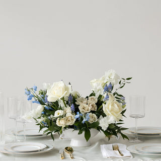 Ivory & Blue Large Arrangement - Plum Sage Flowers