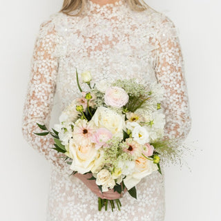 Ivory & Blush Bridal Bouquet - Plum Sage Flowers