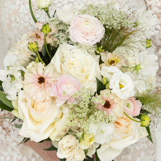 Ivory & Blush Bridal Bouquet - Plum Sage Flowers