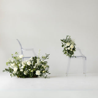 Ivory & Blush Chair Spray - Plum Sage Flowers