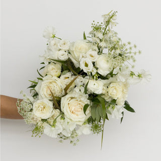 Ivory & Green Bridal Bouquet - Plum Sage Flowers