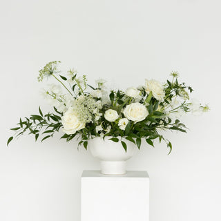 Ivory & Green Medium Arrangement - Plum Sage Flowers